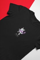 MewTwo Pixel Art Zwart T-Shirt - Kawaii Anime Merchandise - Pokemon - Unisex Maat L