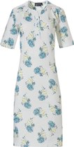 Katoenen nachthemd met korte mouwen en knoopjes 'floral blue classic'