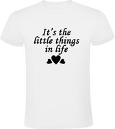 It's the little things in life Heren t-shirt | het leven | kleine dingen | gelukkig zijn | hartje love |  Wit