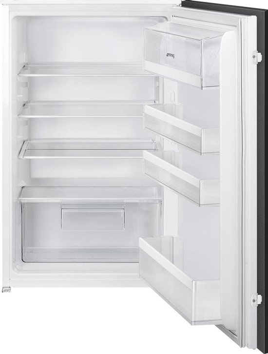SMEG S4L090F inbouwkoelkast 142L wit, fluisterstil 38dB, energieklasse F, LED verlichting, omkeerbare deur