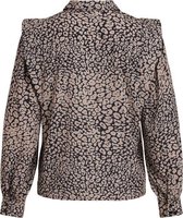 VILA Dames ZITA L/S ALLOVER PRINTED SHIRT /RX Zwart - Maat 34