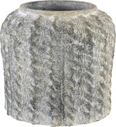 PTMD Rugged grijze cementen boerenpot maat in cm: 37 x 37 x 36 - grijs - grijs