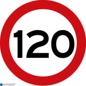 Simbol - Stickers 120 km - Maximaal 120 km/u - Duurzame Kwaliteit - Formaat ø 25 cm.