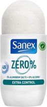6x Sanex Deo Roll-On 50ml Zero% Extra Control 50 ml