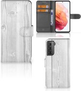 Telefoonhoesje Geschikt voor Samsung Galaxy S21 Smartphonehoesje met naam White Wood
