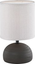 LED Tafellamp - Tafelverlichting - Iona Lucifer - E14 Fitting - Rond - Mat Bruin - Keramiek