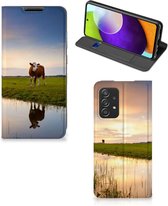 Flip Case Geschikt voor Samsung Galaxy A52 Smartphone Hoesje Koe