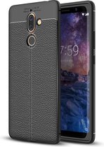 Nokia 7 Plus Hoesje - Mobigear - Luxury Serie - TPU Backcover - Zwart - Hoesje Geschikt Voor Nokia 7 Plus