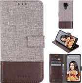 Voor Huawei Nova 5i Pro MUMXA MX102 horizontale flip canvas stiksels lederen tas met houder en kaartsleuven en portemonnee (bruin)