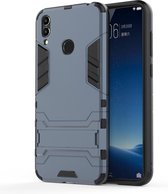 Schokbestendige pc + TPU-hoes voor Huawei Honor 8C, met houder (marineblauw)