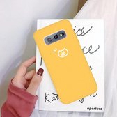 Voor Galaxy S10e Little Pig Pattern Frosted TPU beschermhoes (geel)