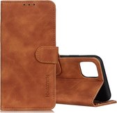 Voor Galaxy S10 Lite / A91 KHAZNEH retro textuur PU + TPU horizontale flip lederen tas met houder & kaartsleuven & portemonnee (bruin)
