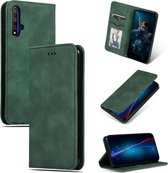 Retro Skin Feel Business Magnetische horizontale flip lederen tas voor Huawei Honor 20 (legergroen)