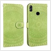 Voor Huawei Mate 20 geperst afdrukpatroon Horizontale flip PU lederen tas met houder & kaartsleuven & portemonnee & & draagkoord (groen)