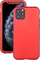 Voor iPhone 11 Pro Max schokbestendige pc volledige dekking beschermhoes met gehard glasfilm (rood)