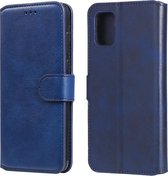 Voor Samsung Galaxy A31 klassieke kalfsstructuur PU + TPU horizontale flip lederen tas, met houder & kaartsleuven en portemonnee (blauw)