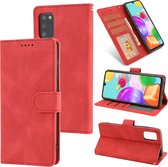 Voor Samsung Galaxy A41 Fantasy Klassiek Huidgevoel Kalfsleer Textuur Magnetische gesp Horizontale Flip PU lederen tas met houder & kaartsleuf & portemonnee (rood)