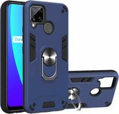 Voor OPPO Realme C12 / C15 Armor Series PC + TPU beschermhoes met ringhouder (koningsblauw)