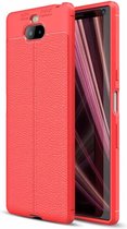 Litchi Texture TPU schokbestendig hoesje voor Sony Xperia 10 Plus (rood)
