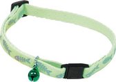 Kattenhalsband fluorisend groen met visgraat print - 10 mmx25-35 cm - 1 stuks