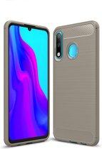 Huawei P30 Lite Hoesje - Mobigear - Brushed Slim Serie - TPU Backcover - Grijs - Hoesje Geschikt Voor Huawei P30 Lite