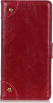 OnePlus Nord Hoesje - Mobigear - Ranch Serie - Kunstlederen Bookcase - Rood - Hoesje Geschikt Voor OnePlus Nord
