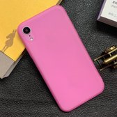 Voor iPhone XR schokbestendig Frosted TPU transparant beschermhoes (roze)