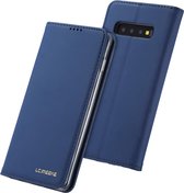 Voor Galaxy S10 LC.IMEEKE LC-002-serie Skin Hand Feeling PU + TPU horizontale flip lederen tas met houder en kaartsleuf en portemonnee (blauw)