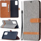 Voor Samsung Galaxy Note20 Kleuraanpassing Denim Textuur Horizontale Flip Leren Case met Houder & Kaartsleuven & Portemonnee & Lanyard (Grijs)