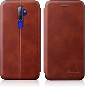 Voor OPPO A52 / A72 / A92 GeÃ¯ntegreerde Elektriciteit Drukken Retro Textuur Magnetische TPU + PU lederen tas met kaartsleuf en houder (bruin)