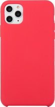 Voor iPhone 11 Pro Effen kleur Effen siliconen schokbestendig hoesje (rose rood)