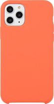 Voor iPhone 11 Pro effen kleur stevige siliconen schokbestendige hoes (oranje rood)