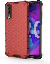 Voor Huawei Honor 20 Lite Shockproof Honeycomb PC + TPU Case (rood)