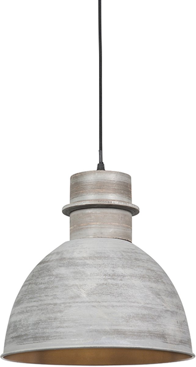 QAZQA dory - Landelijke Hanglamp - 2 stuks - Ø 305 mm - Grijs - Woonkamer | Slaapkamer | Keuken Grijs - set van 2