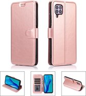 Voor Huawei P40 Lite Kalf Textuur Magnetische Gesp Horizontale Flip Leren Case met Houder & Kaartsleuven & Portemonnee & Fotolijst (Rose Goud)