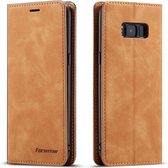 Voor Galaxy S8 Forwenw Dream Series Oil Edge Strong Magnetism Horizontal Flip Leather Case with Holder & Card Slots & Wallet & Photo Frame (Brown)