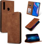 Retro Skin Feel Business Magnetische Horizontale Leren Flip Case voor Huawei P Smart Z (Bruin)