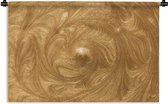 Wandkleed Cirkels met patroon - Gouden verf in cirkelvorm Wandkleed katoen 90x60 cm - Wandtapijt met foto