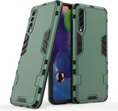 Voor Galaxy A70s Simple Style Shockproof PC + TPU Case (Groen)