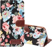 Dibase bloem patroon horizontaal Flip PU lederen tas voor iPhone XS Max, met houder & kaartsleuf (zwart)
