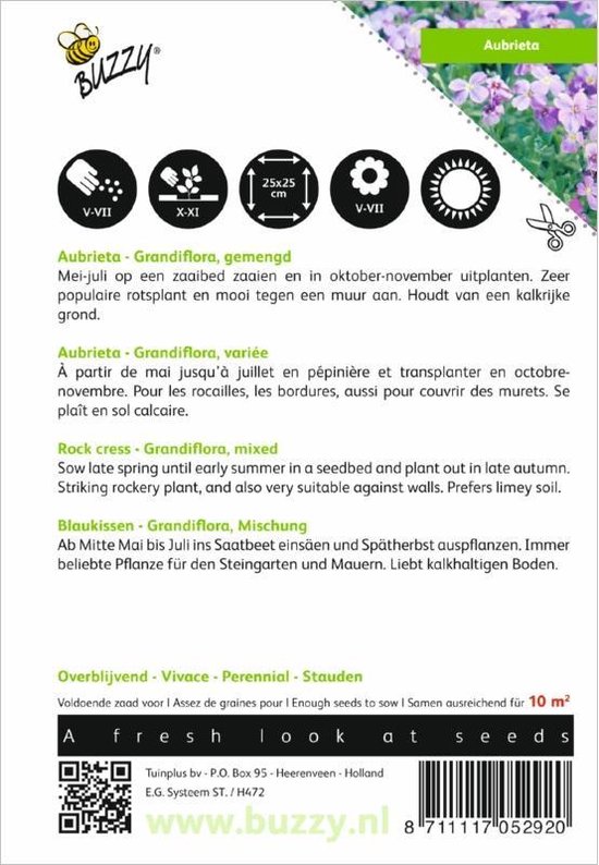Aubrietia hybrida (gemengde kleuren)