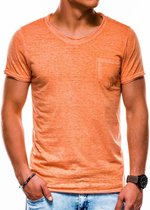 Heren - T-shirt - S1051 - Oranje - Zalm