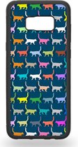 Colorful Silhouettes Cats Telefoonhoesje - Samsung Galaxy S8+