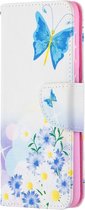 Samsung Galaxy S21 Hoesje - Mobigear - Design Serie - Kunstlederen Bookcase - Butterfly - Hoesje Geschikt Voor Samsung Galaxy S21