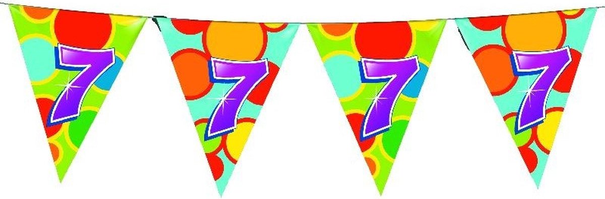 Haza Vlaggetjes - 7 jaar - leeftijd verjaardag - plastic - 10 meter — cadeau in Cadeau-ideeën - foto 5