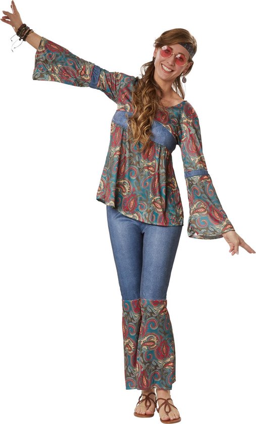 dressforfun - Hippie Girl Harmony XL - verkleedkleding kostuum halloween verkleden feestkleding carnavalskleding carnaval feestkledij partykleding - 302611