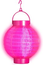 WIDMANN - Lichtgevende roze lantaarn 15 cm - Decoratie > Slingers en hangdecoraties