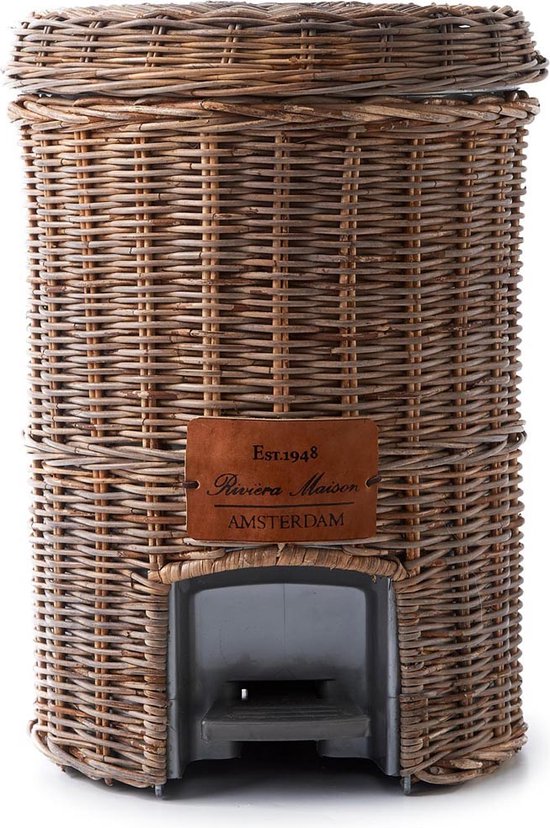 Riviera Maison Afvalbak Prullenbak 10 Liter - Rustic Rattan - Bruin |  bol.com