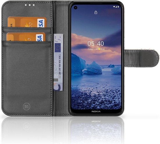 Étui de Bumper Folio pour Nokia 5.4 Coque Jaune Aztèque