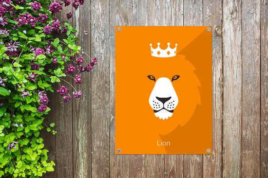 Le portrait d'un lion hollandais affiche jardin 60x80 cm - Toile de jardin / Toile d'extérieur / Peintures d'extérieur (décoration de jardin)
